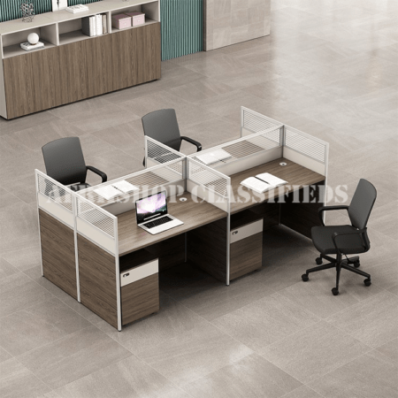 Office Workstation; 4-way office workstation with drawers