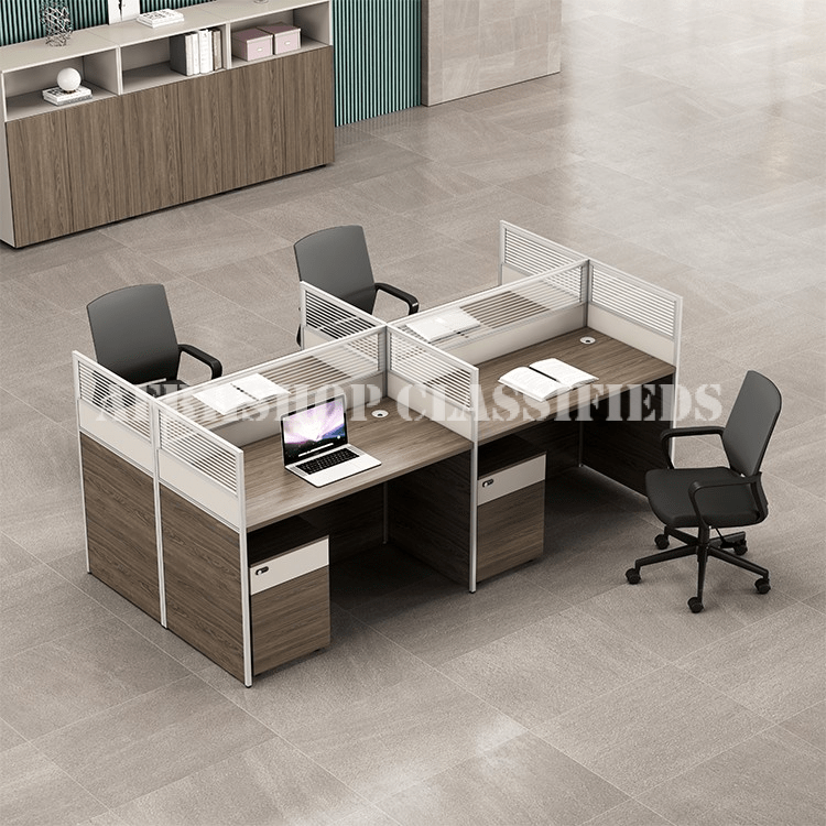 Office Workstation; 4-way office workstation with drawers