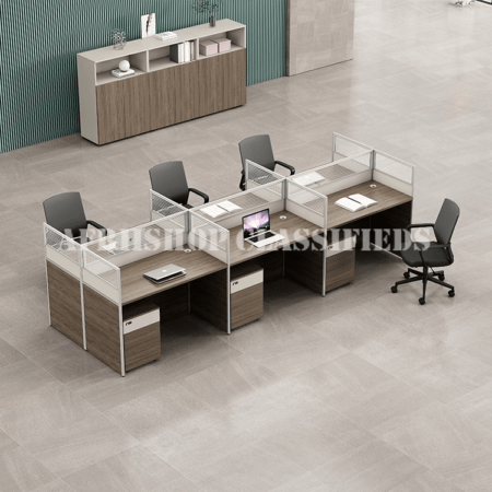 Office Workstation; 4-way office workstation with drawers