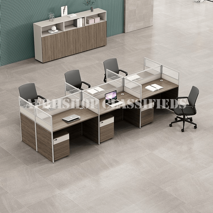 Office Workstation; 4-way office workstation with drawers